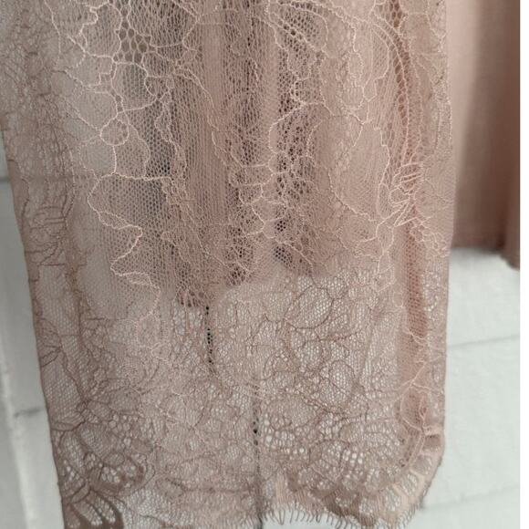 Xhilaration Womens Small Lace Sleeve Blush Pink Indie Romantic Fairy Grunge Top - Picture 4 of 7